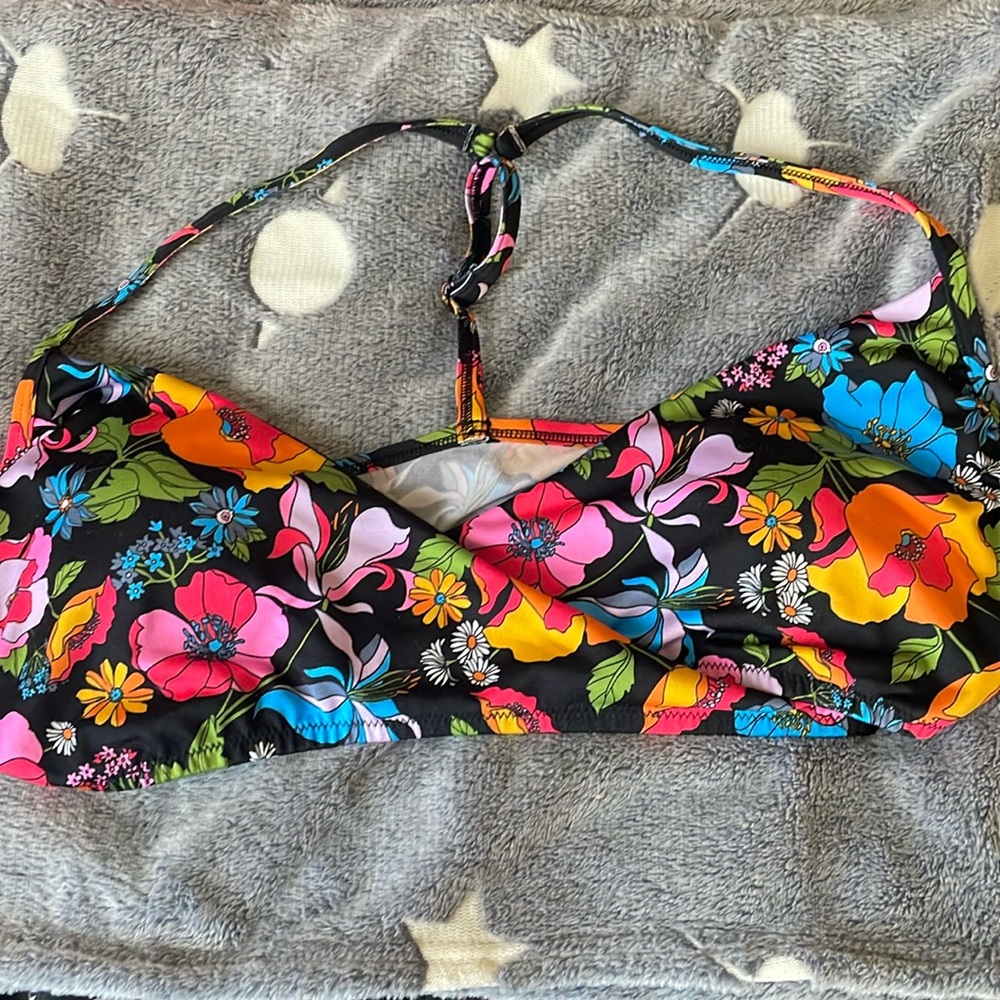 Pink Floral Bikini top